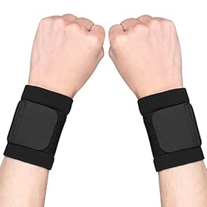 Yasdyri Wrist Supports Adjustable 2 Pack Wrist brace Compression Wrist Strap for Tendonitis, Arthritis, Sports Injuries, Wrist Pain Relief, Working, yping, Cycling, Yoga for Women and Men (Black, S)