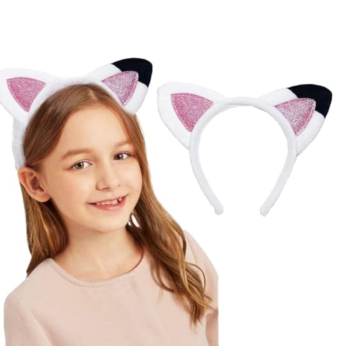 QOWIJEX 1 Stück Katzenohren Haarreif, Ears Headband Katzenohren Stirnband, Pailletten Katze Stirnband, Haarschmuckset mit Katzenohren, Für Frauen Mädchen Tägliche Leben