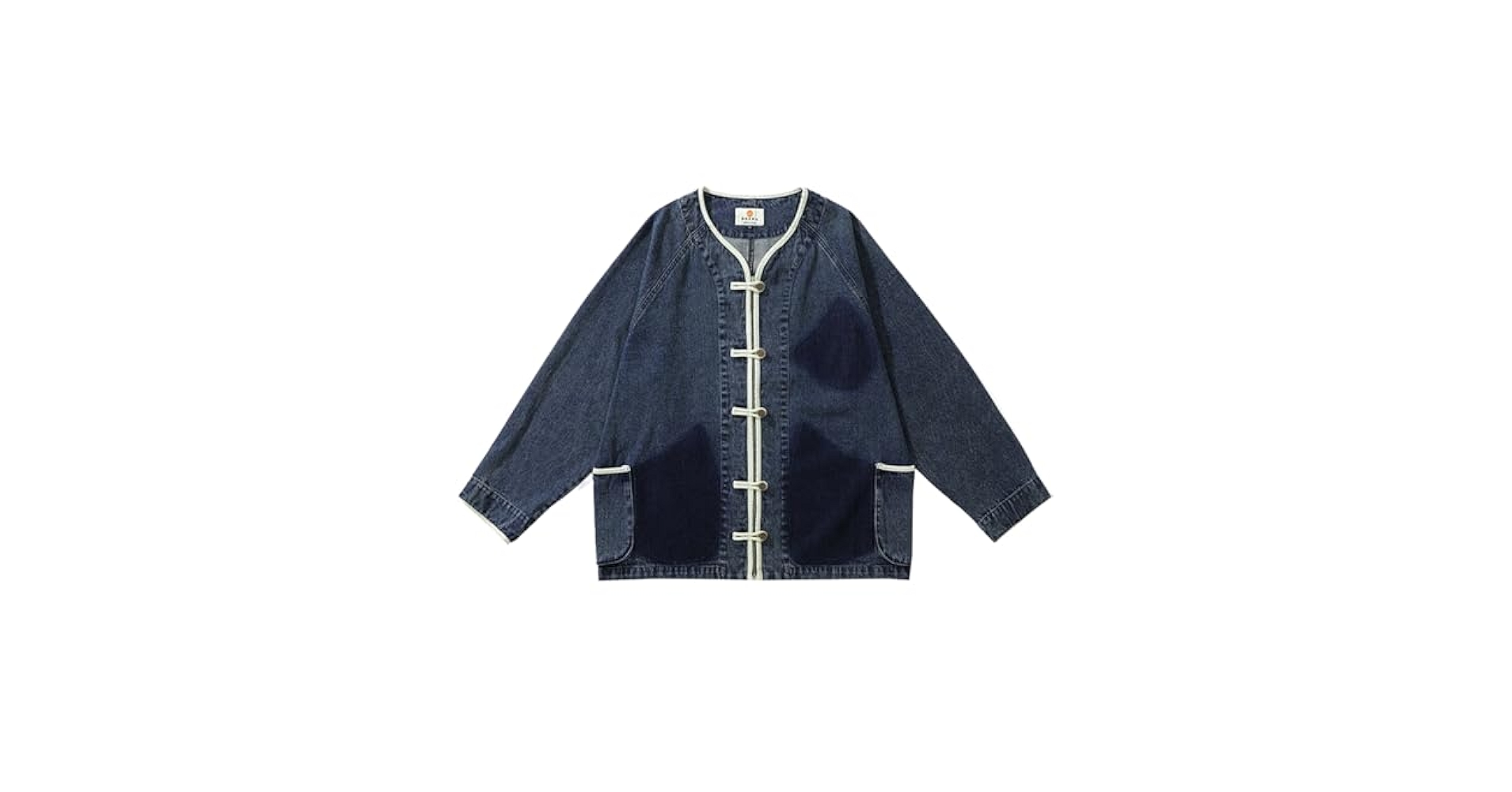 ジャケット・アウター ORIGINAL BUTTON COLLARLESS KNIT JACKET HBODHBGS Japanese Retro Jacket with Traditional Buttons