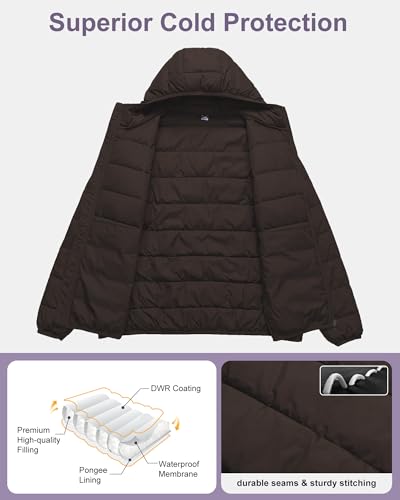 Chrisuno Women's Plus Size Puffer Jacket in Coffee – Cozy, Lightweight, and Stylish for All Winter Adventures! - Image 3