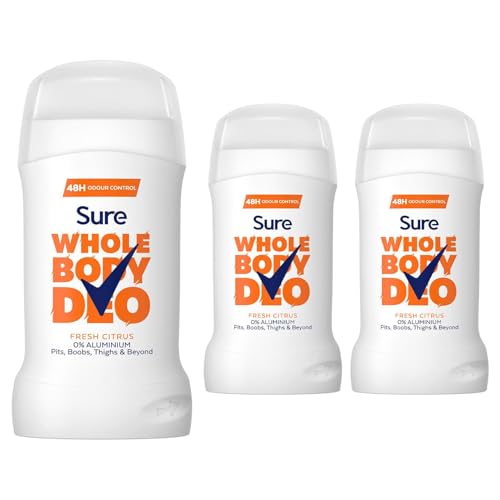 Sure Deodorant Cream Fresh Stick, Pack of 3, Whole Body Deodorant for Women Aluminium Free Deo Stick with Fresh and Floral Fragrance Provides 48-Hour Odour Control, 50 ml