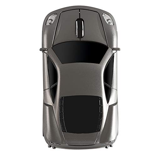 Elec Space Wireless Mouse 2.4Ghz Cool Sport Car Shape Wireless Mouse Optical Cordless Mice With Usb Receiver For Pc Laptop Computer 1600 Dpi 3 Buttons (Gray) #TOP3
