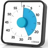 LIORQUE 19cm Visueller Timer 60 Minuten Countdown Timer mit großem Bildschirm für Kinder und Erwachsene Leiser Kurzzeitmesser für Küche Schule Büro Batterie inklusive (Dunkelblau, XL)