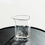 LEEDJUINE Jarra de té de vidrio martillado forjado a mano, 200 ml, jarra de té con dispensador de té resistente al calor