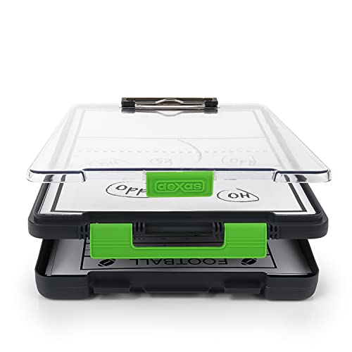 Image of Dexas Clearview Clipcase clipboard13.75 X 9.5 in, Green. See Papers Clearly Outdoors, Stay Organized and Dry. Ideal for Coaching, Teaching, homeschooling, Art, Trades, and Medical pros