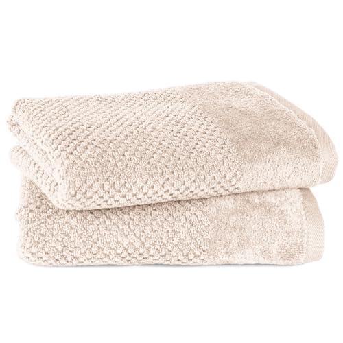 Pure Label 2-TLG. Handtücher Set mit Aufhängeschlaufen aus 100{4523c23f35cd47f4c397600397793d8af1c772673f5293702597617755032f36} Baumwolle, saugstark, weich und Oeko-TEX Zertifiziert - 2er Pack Handtücher 50x100 cm aus feinster Baumwolle, Creme
