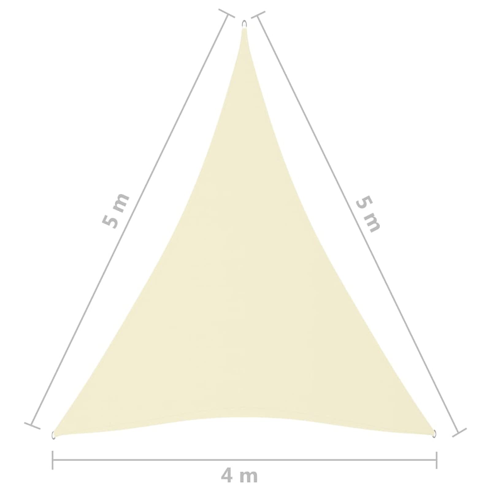 Parasole a Vela Oxford Triangolare 4x5x5 m Crema,Tenda a Vela Impermeabile Rettangolare Vela Ombreggiante Parasole Protezione Raggi U V per Esterno Giardino terrazza