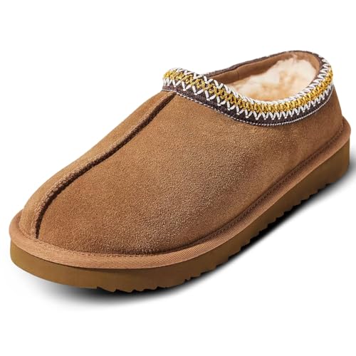 Women's Slippers Platform Mini Boots For Women Suede Leather Anti-Slip Slipper Comfy Fur Fleece Lined Short Ankle Boot Slippers Indoor Outdoor