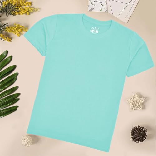 A2Z 4 Kids Chłopięce T-shirty Plain Black T Shirt Soft Feel Summer Tank Top Tees dla dzieci Chłopcy 5-13 lat, Woda, 11-12 lat
