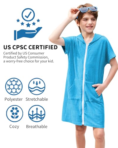Image of BesserBay Boys Girls Swim Cover Up Terry Cloth Swimwear