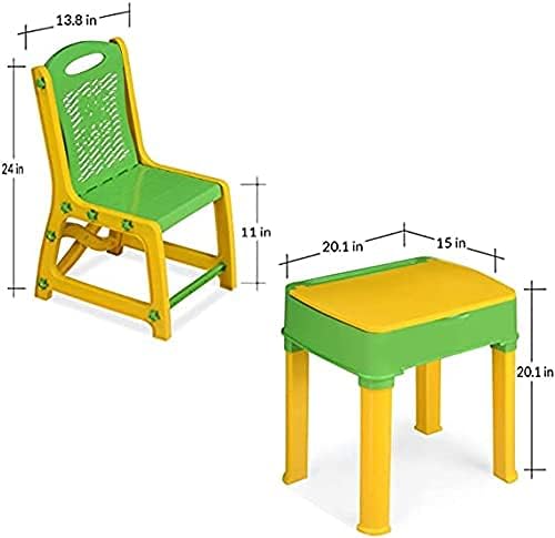 Elex® Children Study Table and chair Kids Study table Desk toddler chair furniture study chair and desk for children boys and girls gift set (Yellow)