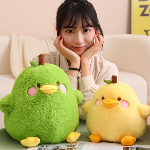 shownicer Plüschtier Ente Kuscheltier Birne Stofftier Kawaii Ente Plüsch Kissen Spielzeug Wurfkissen Geschenk für Kinder Mädchen 3+ Jahre (Gelb, 20cm)