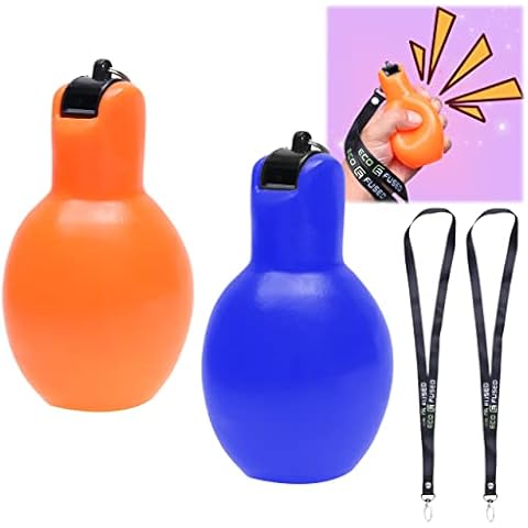 ECO-FUSED Hand Squeeze Whistle (Blue & Orange - 2 Pack) Cover