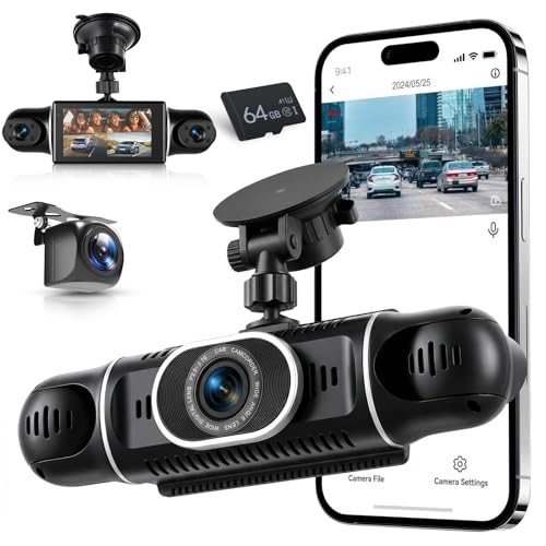 VECHTEL 2K/1080P Dashcam per auto anteriore e posteriore con WiFi,