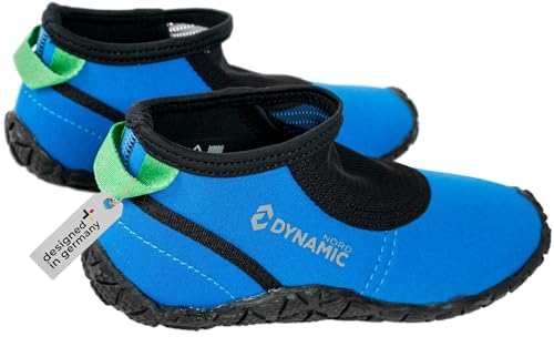 DynamicNord - Zapatos de baño de Neopreno para niños, diseñados en Alemania (Azul, Sistema Tallas Calzado EU, Niño (2-5 años), Números, Mediano, 32)
