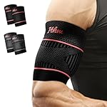 Bicep Tendonitis Brace for Pain Relief, Bicep Tendonitis Sleeve for Muscle Strains Recovery, Bicep Compression Sleeve for Workouts (Large, 1Pair)