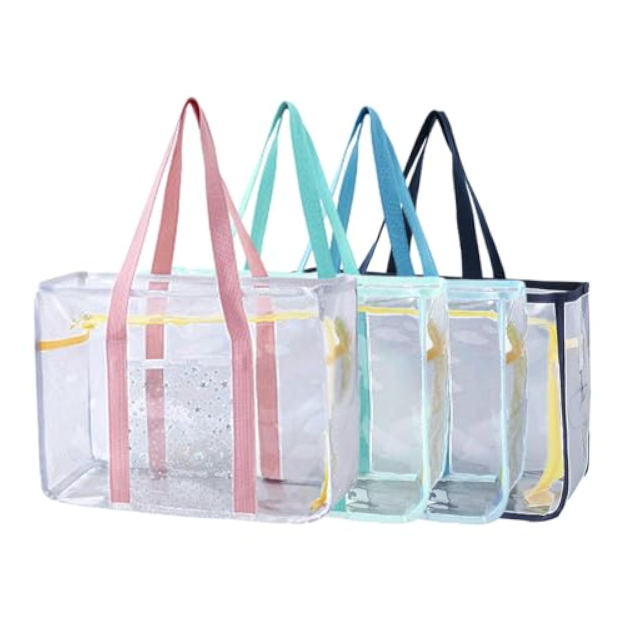 3pc Clear PVC Tote Bag Set for Gym & Beach