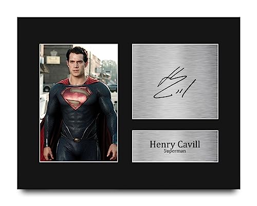 HWC Trading Henry Cavill DCEU Superman Gifts Printed Signed Autograph Picture for Movie Memorabilia Fans - US Letter Size