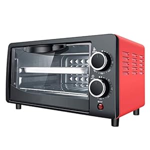12L Mini-oven Verstelbare temperatuur 0-230 □ en 60 minuten Timer Dubbellaags Bakken Positie Home Bakken Multi-functie Volautomatische elektrische oven (Color : Red)