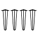 Produktbild AUFUN Haarnadel Tischbeine Schwarz 41 cm Hairpin Legs 4er Set mit 3 Stangen Haarnadelbeine Möbelbein Tischgestell Tischkufen für Esstisch Couchtisch Schreibtisch Kaffeetisch, inklusive Bodenschoner