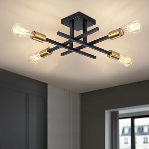 QAREHL Modern Black and Gold Chandelier Cover