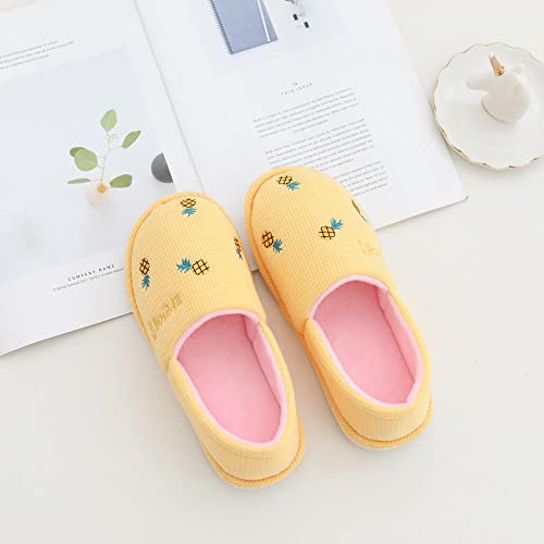 Lightweight House Shoes,Cute and Simple Confinement Shoes, Thick-Soled Warm Cotton Slippers for Pregnant Women-Yellow_37-38,Diabetic Slippers