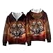 Xuxugorta Boys Zip Up Hoodie Kids Tiger Pattern Fashion Fleece Sweatshirt Jacket with Pockets