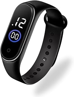 Relógio digital esportivo led preto pulso pulseira de silicone