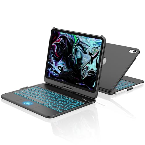 aMZCaSE für iPad 10. Generation 2022/A16 11.Generation 2025 (10,9/11 Zoll) Hülle mit Tastaturhülle,Touch für 10./11. Generation Hülle–360° drehbar & Stifthalter,DE-Layout (Schwarz)
