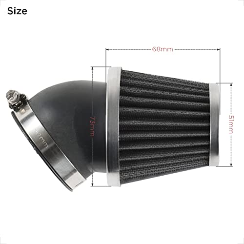 Evermotor Motorcycle Air Filter, 41mm 42mm 43mm Filter for 50cc 70cc 90cc 110cc 125cc 150cc Carb Filter GY6,Moped,ATV