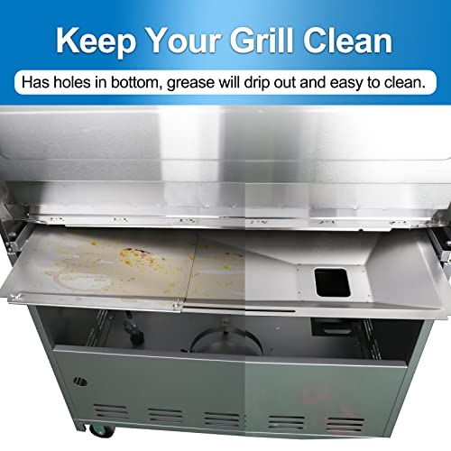 Utheer Adjustable Grease Tray With Catch Pan, Universal Drip Pan For 3/4/5 Burner Gas Grill Models, Grill Replacement Parts For Nexgrill, Charbroil, Expert Grill, Dyna Glo, Kenmore, Bhg And More #TOP3