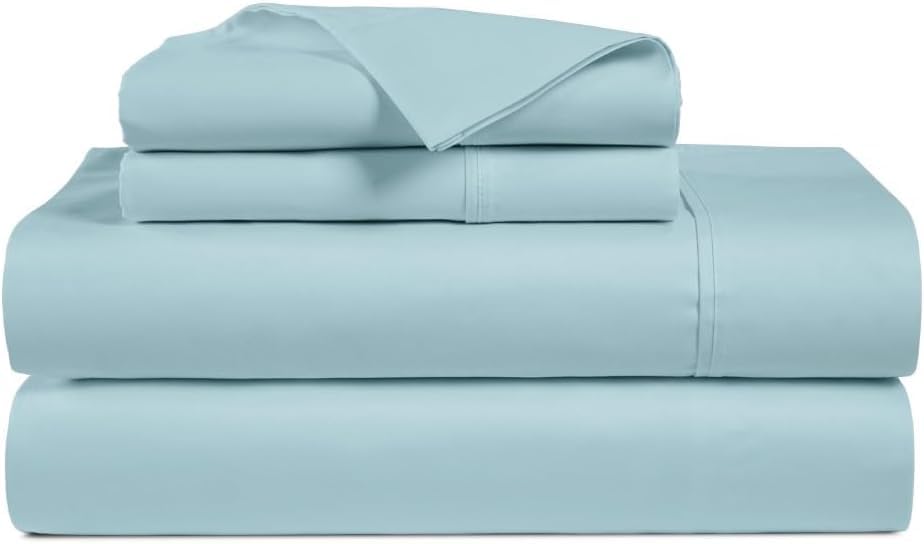 800 Thread Count 4 Piece Deluxe 100 Egyptian Cotton Bed Sheets Set Twin - 39 X 75- Sky