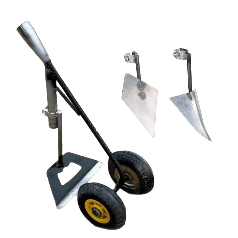 Hand Tiller Garden Tool Rotary Cultivator 3-in-1 Weeding Hoe Wheel Hoe for Digging Weeding Planting and Gardening Tools (Handle Not Included)