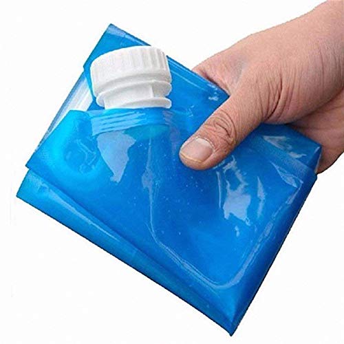 Image of Collapsible Drinking Container, Folding Water Bag Picnic Safety Plastic Water Storage bag Freezable, BPA Free water for Hiking Sport Camping - Pack Of