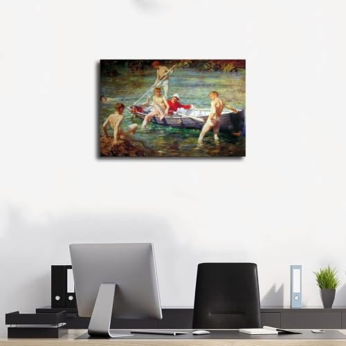 Toile tendue Ruby Henry Scott Tuke triptyque de 61 cm pour la décoration murale