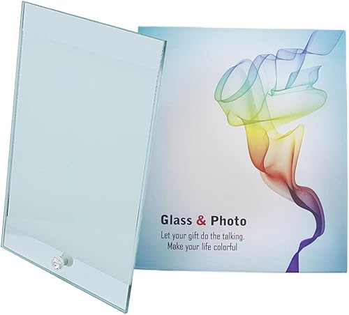 Miniatura 4 de MR.R 2 marcos de fotos de vidrio brillante de 8 pulgadas, sin borde, marco de fotos de un solo agujero para impresión de transferencia de calor, 6 x