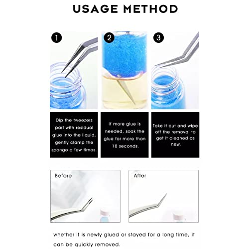 1-Bottle-Eyelash-Extension-Tweezers-CleanerLiquid-Glue-Remover-and-Sponge-Ball-For-Lash-Extension-Tools