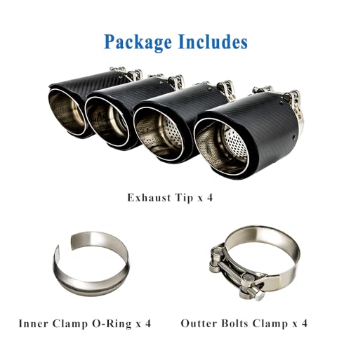 AeroBon Dry Carbon Fiber Exhaust Tips Compatible with 2014-2020 BMW F80 M3/ F82 M4/ F83 M4 Exhaust Tips
