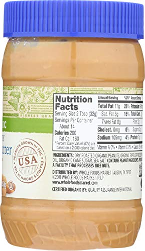 Image of 365 by Whole Foods Market, Organic Crunchy Peanut Butter, 16 Ounce (Pack of 2)