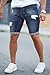 GINGTTO Ripped Shorts for Men Slim Fit Shorts Stretch Denim Short Jeans Pants Blue 36