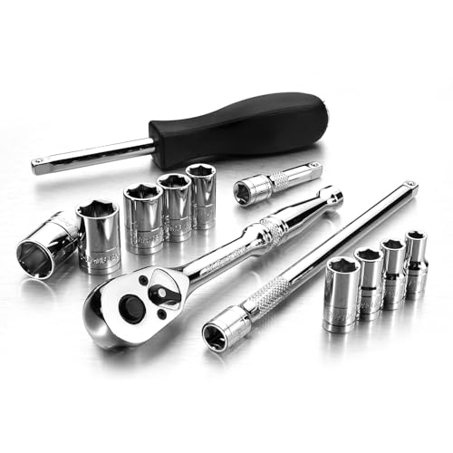 Image of Pro-Grade 13-Piece 1 /4-Inch Drive Metric Mechanics Tool Set, 19205