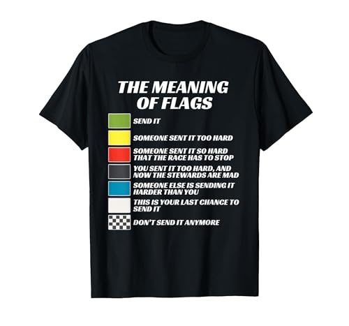 The Meaning of Racing Flags, Just Gonna Send It, Race Flag T-Shirt, Men, Black, X-Large