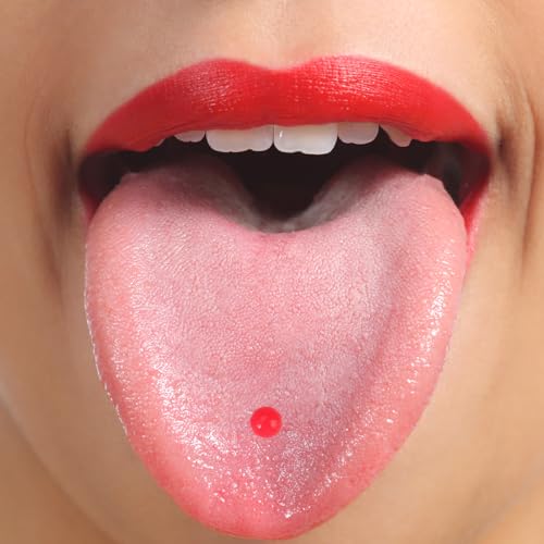 Zykra 36 Stück Zungenpiercing Kunststoff, Tongue Piercing Zunge, Zungenpiercing Barbell Set, Brustwarzenpiercing Plastik Acryl, Zungenstecker für Damen