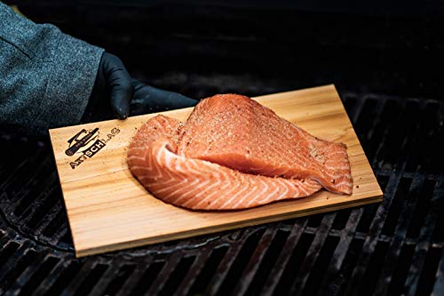 Axtschlag Grillbretter Zedernholz, 3 Wood Planks zum schonenden Garen mit aromatischer Rauchnote und Servieren, für alle Grills & Smoker, 300x150x11 mm, mehrfach verwendbar