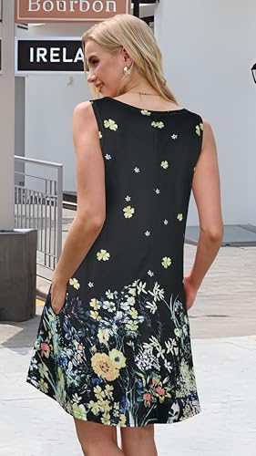 Image of JOLIGAL Womens Summer Dresses Casual Sleeveless Tshirt Sundress Beach Cover Up with Pockets Loose Tank Dress 2026