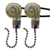 Ceiling Fan Light Control Switch, Replacement for Hunter Hampton Bay Harbor Breeze Ceiling Fans, Cabinet Lights, Wall Lamps, Floor lanmps On/Off Light Switch ZING Ear ZE-109 (2PCS, Black Nickel)