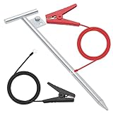 Electric Fence Wire Grounding Rod, Portable Ground Rod with Electric Fence Wire, Solar Electric Fence Lead Wire with Alligator Clip, for Energizer to Fence Wire & Ground System