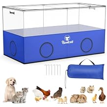 Pawaboo Small Animal Playpen, Foldable Pet Playpen Cage Tent for Puppy Kitten Guinea Pig Rabbit Chicken Hamster Indoor Outdoor Use, Pet Fence with Breathable Mesh Wall and Bottom, Blue