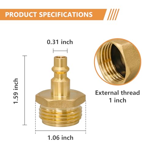 Image of 3 /4 GHT Male Brass RV Blowout Plug For Air Compressor /Garden Hose | For Air Compressor /Camper Water Pipelines /Outdoor Systems /Winterization, Precision Thread, Quick And Easy Connections, 2 PCS