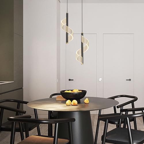 Lámpara colgante de noche de 2 cabezales con tubo largo de metal y diseño moderno LED de 10W 8